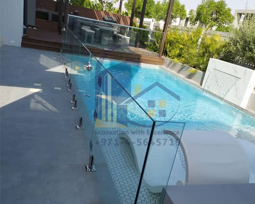 Pool glass fencing in Dubai