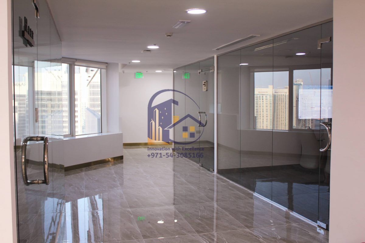 business bay office glass partition