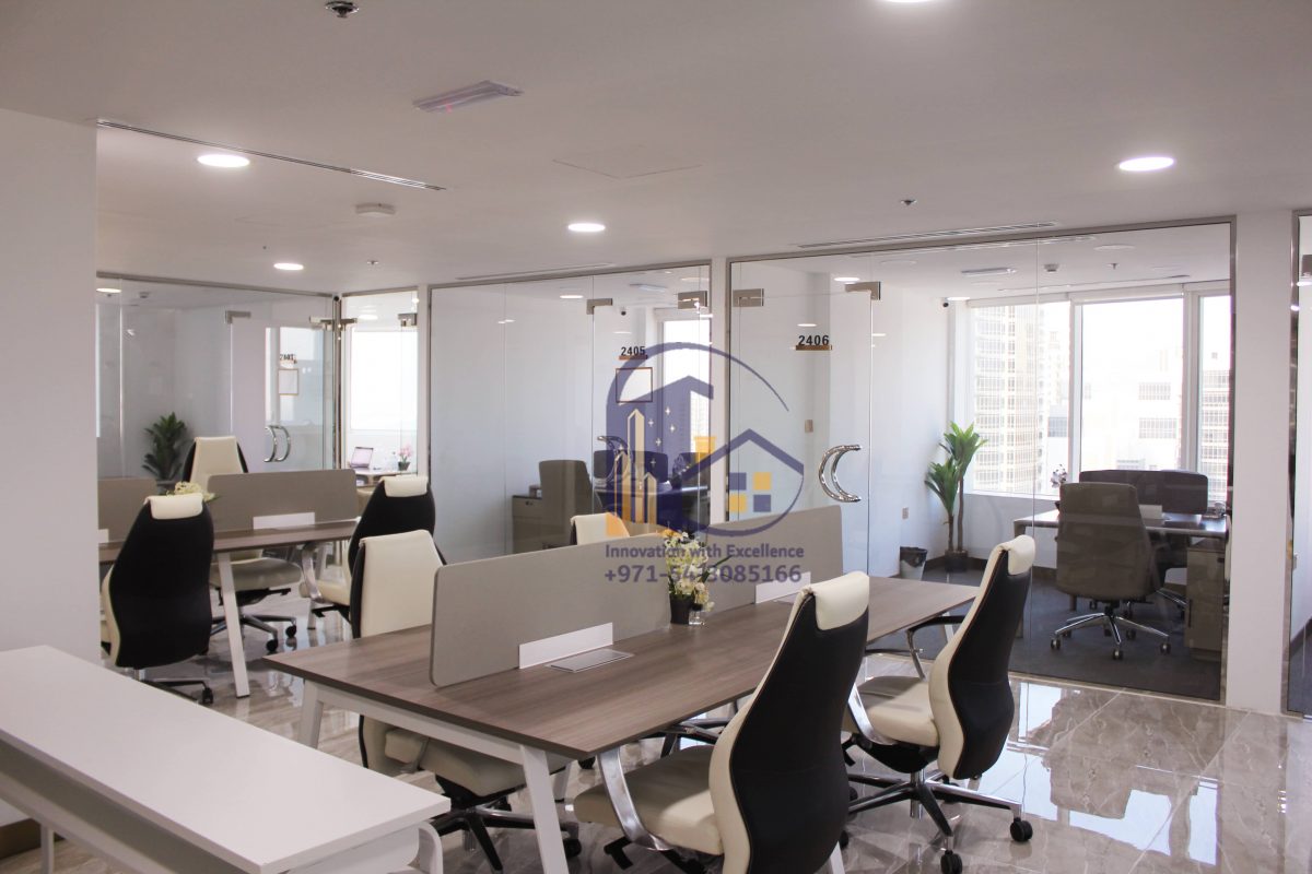 glass partition in dubai with full height