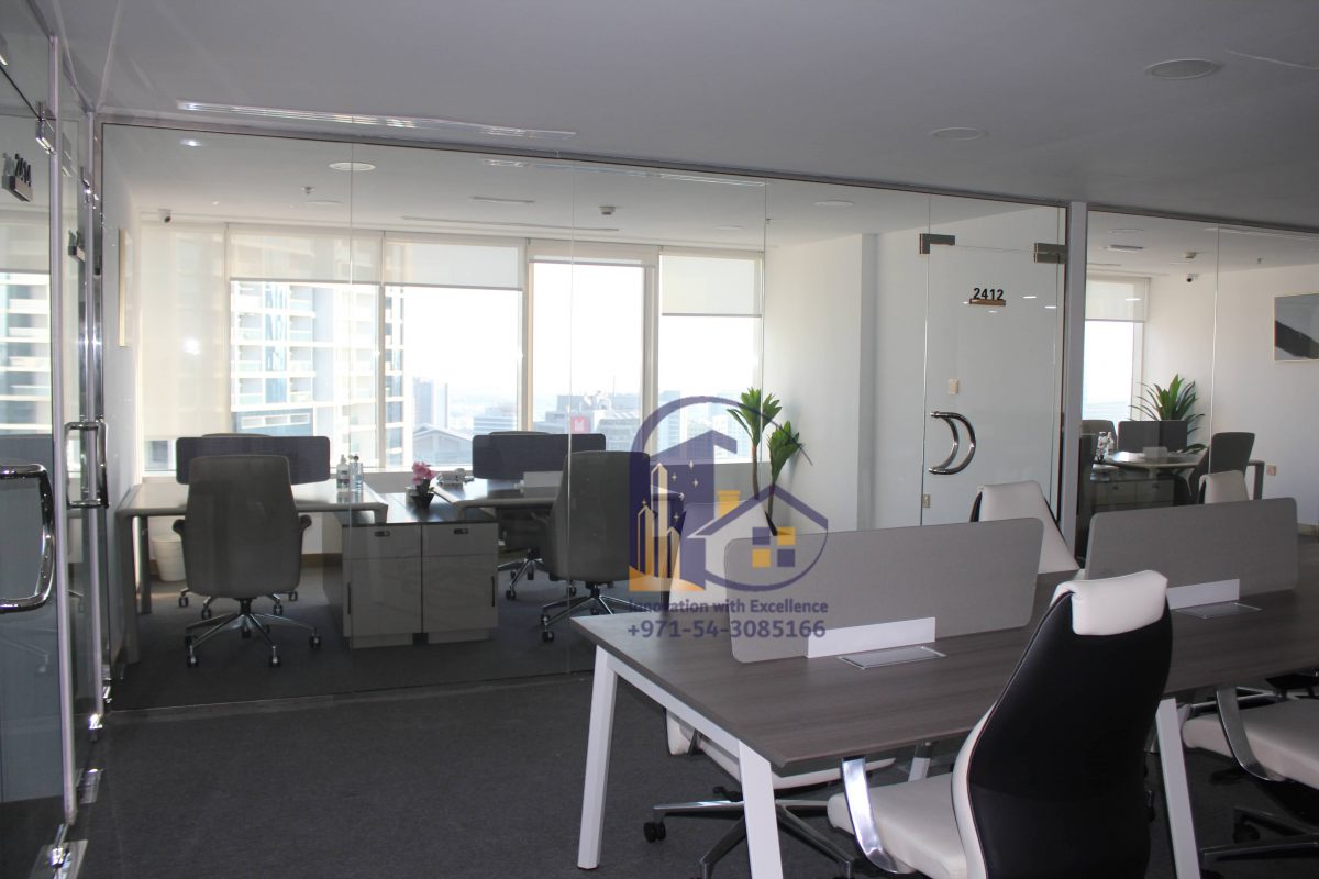 business center glass partition