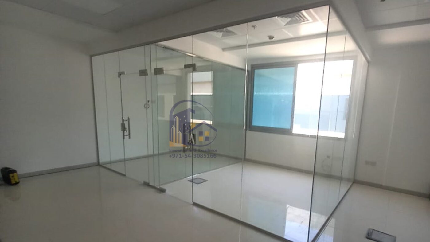 Double Swing Door Office Glass Partition