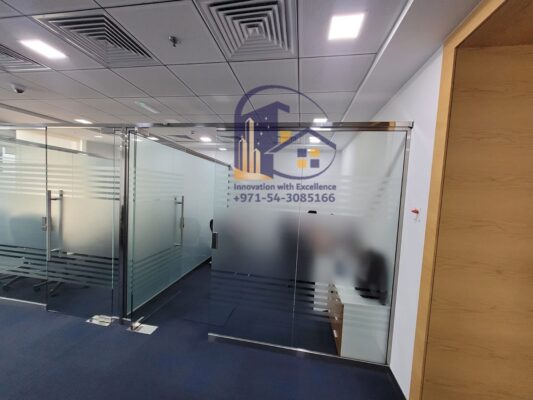 low height office glass partition