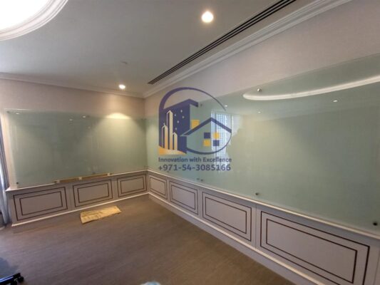 glass white board installation