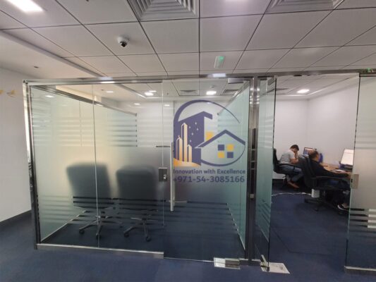 low height office glass partition