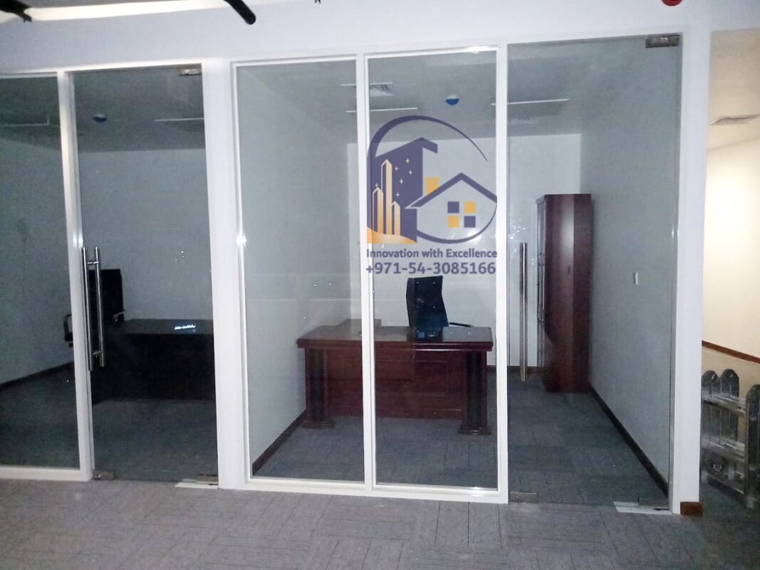aluminium glass partition in dubai