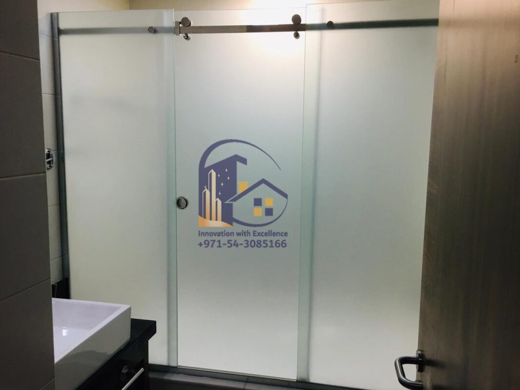 double sliding frosted glass