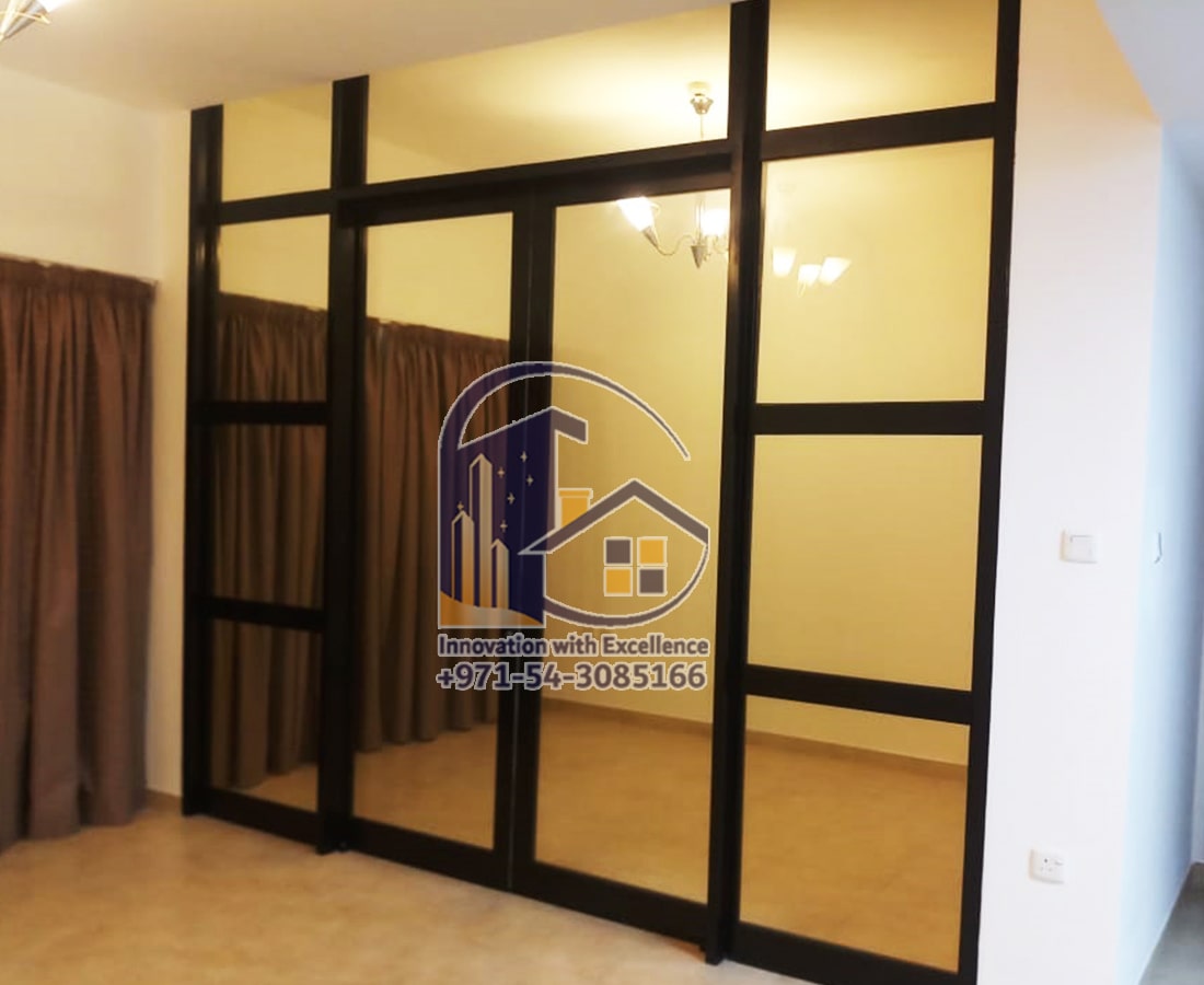 black glass partition in Dubai