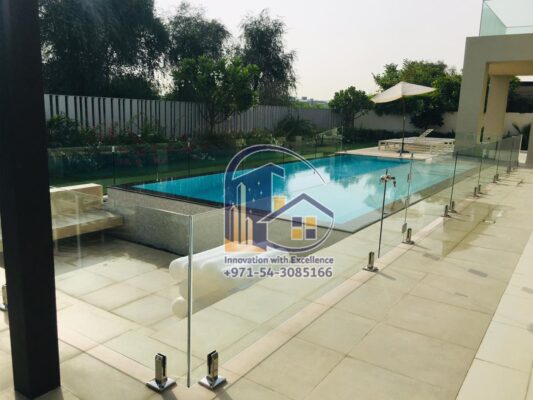 pool glass fencing in villa