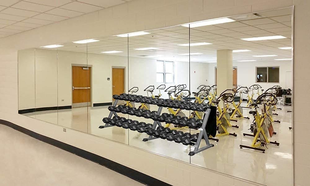 wall gym mirror installation