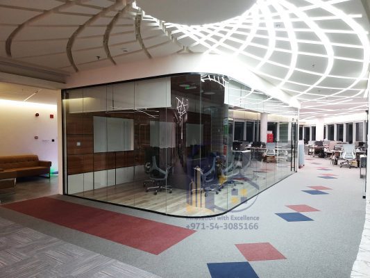 Bend Glass Partition in Dubai