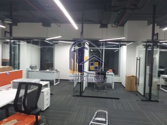 low height glass partition in dubai