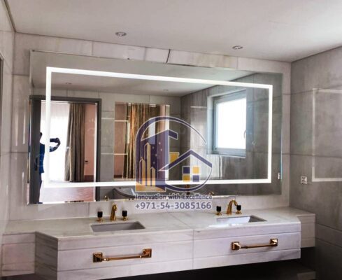 bathroom mirror installation