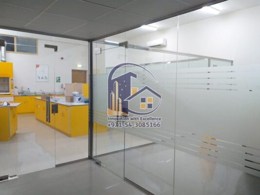 stainless steel office glass partition in dubai