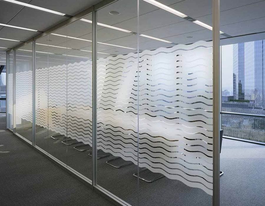 office glass partition with frosted sticker