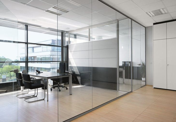 full height glass partition in dubai until ceiling