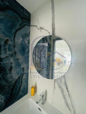 round wall mirror installation