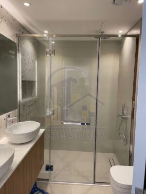 shower glass fixing with square fitting