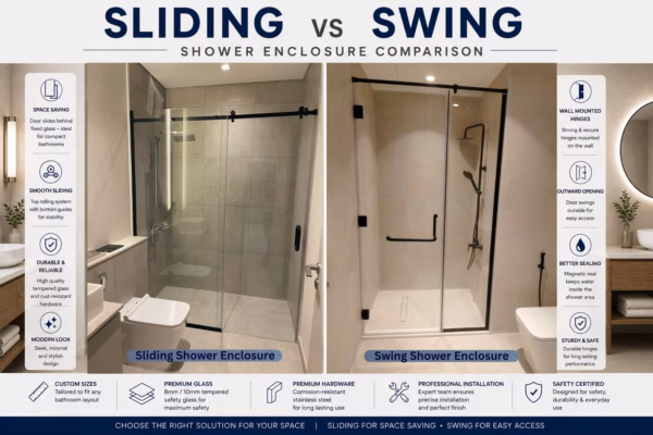 sliding shower vs Swing shower comparison