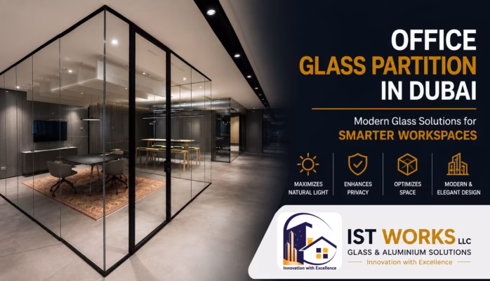 Office glass partition in dubai with ist